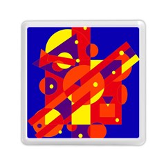 Blue And Orange Abstract Design Memory Card Reader (square) 