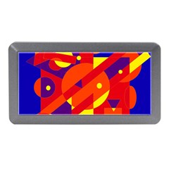 Blue And Orange Abstract Design Memory Card Reader (mini)