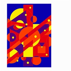 Blue And Orange Abstract Design Small Garden Flag (two Sides)