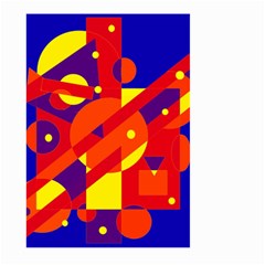 Blue And Orange Abstract Design Large Garden Flag (two Sides)