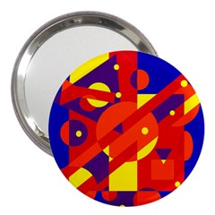 Blue And Orange Abstract Design 3  Handbag Mirrors by Valentinaart