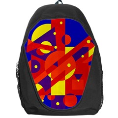 Blue And Orange Abstract Design Backpack Bag by Valentinaart