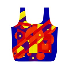 Blue And Orange Abstract Design Full Print Recycle Bags (m)  by Valentinaart