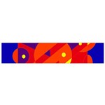 Blue and orange abstract design Flano Scarf (Small) Front