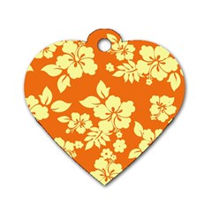 Sunny Hawaiian Dog Tag Heart (two Sides) by AlohaStore