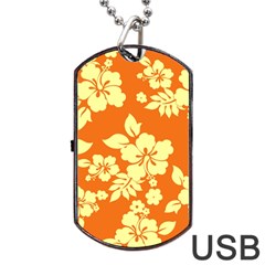 Sunny Hawaiian Dog Tag Usb Flash (two Sides)  by AlohaStore