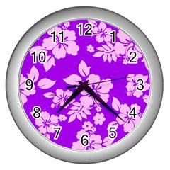 Hawaiian Sunset Wall Clocks (silver)  by AlohaStore