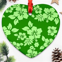 Green Hawaiian Ornament (heart)  by AlohaStore