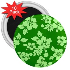 Green Hawaiian 3  Magnets (10 Pack)  by AlohaStore