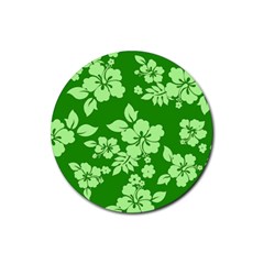 Green Hawaiian Rubber Coaster (round)  by AlohaStore