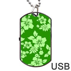 Green Hawaiian Dog Tag Usb Flash (two Sides) 