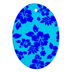 Hawaiian Ocean Oval Ornament (two Sides)