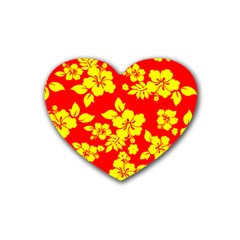 Hawaiian Sunshine Rubber Coaster (heart)  by AlohaStore