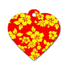 Hawaiian Sunshine Dog Tag Heart (two Sides) by AlohaStore