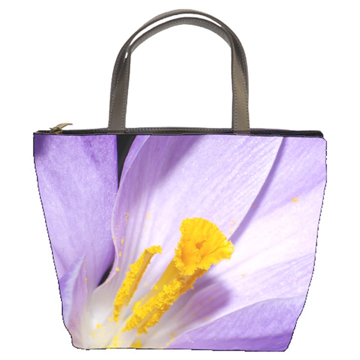 Purple Crocus Closeupl Bucket Bags