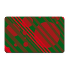 Red And Green Abstract Design Magnet (rectangular) by Valentinaart