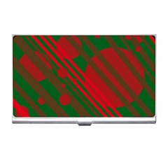 Red And Green Abstract Design Business Card Holders by Valentinaart