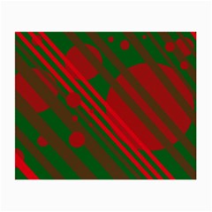 Red And Green Abstract Design Small Glasses Cloth by Valentinaart