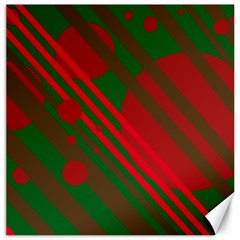 Red And Green Abstract Design Canvas 20  X 20   by Valentinaart