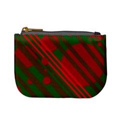 Red And Green Abstract Design Mini Coin Purses by Valentinaart