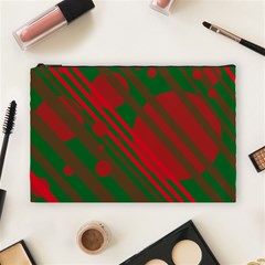 Red And Green Abstract Design Cosmetic Bag (large)  by Valentinaart