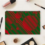 Red and green abstract design Cosmetic Bag (Large)  Front