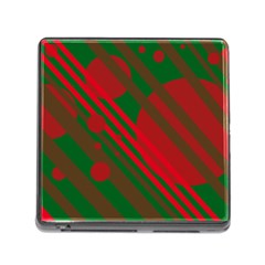 Red And Green Abstract Design Memory Card Reader (square) by Valentinaart