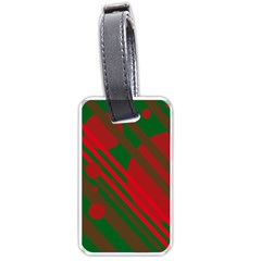 Red And Green Abstract Design Luggage Tags (one Side)  by Valentinaart