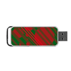 Red And Green Abstract Design Portable Usb Flash (one Side)