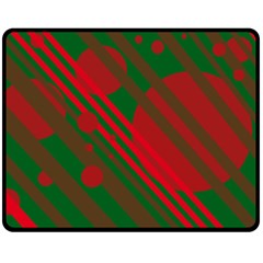 Red And Green Abstract Design Double Sided Fleece Blanket (medium) 