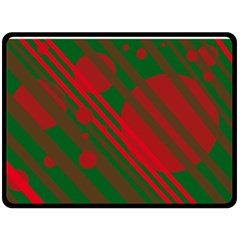 Red And Green Abstract Design Double Sided Fleece Blanket (large) 