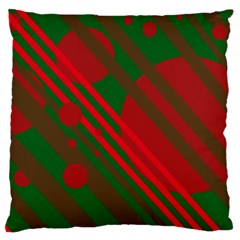 Red And Green Abstract Design Large Flano Cushion Case (two Sides) by Valentinaart