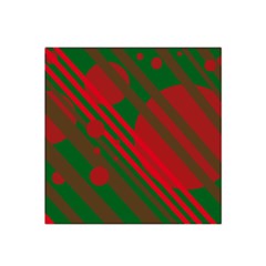 Red And Green Abstract Design Satin Bandana Scarf by Valentinaart