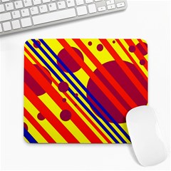 Hot Circles And Lines Large Mousepads by Valentinaart