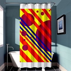 Hot Circles And Lines Shower Curtain 36  X 72  (stall)  by Valentinaart