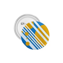 Blue, Yellow And White Lines And Circles 1 75  Buttons by Valentinaart