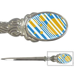 Blue, Yellow And White Lines And Circles Letter Openers by Valentinaart