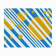 Blue, Yellow And White Lines And Circles Small Glasses Cloth by Valentinaart