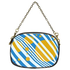 Blue, Yellow And White Lines And Circles Chain Purses (two Sides)  by Valentinaart