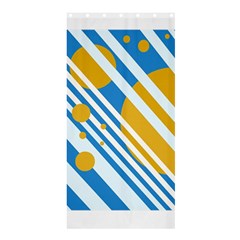 Blue, Yellow And White Lines And Circles Shower Curtain 36  X 72  (stall)  by Valentinaart