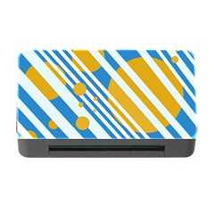 Blue, Yellow And White Lines And Circles Memory Card Reader With Cf by Valentinaart