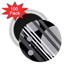 Gray Lines And Circles 2 25  Magnets (100 Pack)  by Valentinaart