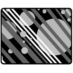 Gray Lines And Circles Fleece Blanket (medium) 