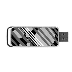 Gray Lines And Circles Portable Usb Flash (two Sides) by Valentinaart