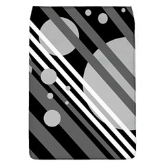 Gray Lines And Circles Flap Covers (l)  by Valentinaart