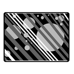 Gray Lines And Circles Double Sided Fleece Blanket (small) 