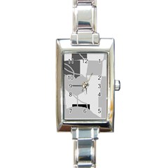 Gray Hart Rectangle Italian Charm Watch by Valentinaart