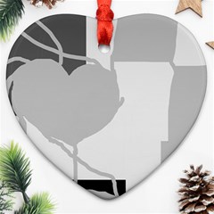 Gray Hart Heart Ornament (2 Sides) by Valentinaart