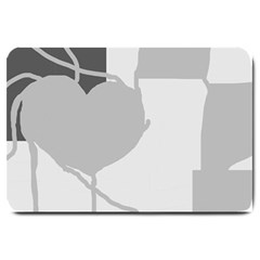 Gray Hart Large Doormat  by Valentinaart