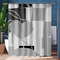 Gray Hart Shower Curtain 60  X 72  (medium)  by Valentinaart